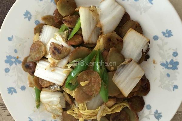 大白菜炒豆饼的做法图解4