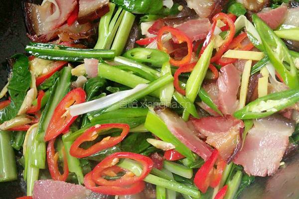 菜苔炒辣肉的做法图解5