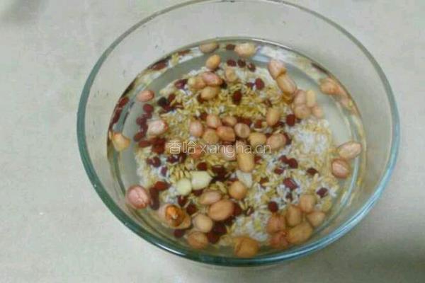红豆花生燕麦粥的做法图解2