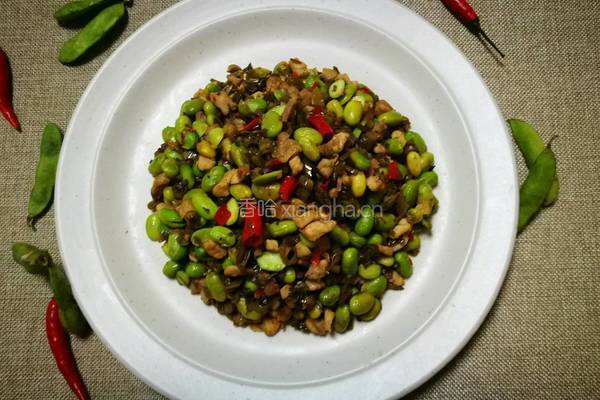 酸菜肉丁炒毛豆的做法图解10