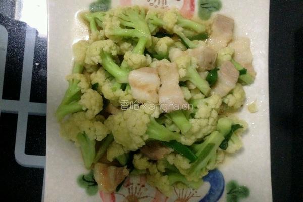 五花肉炒野菜花的做法图解6