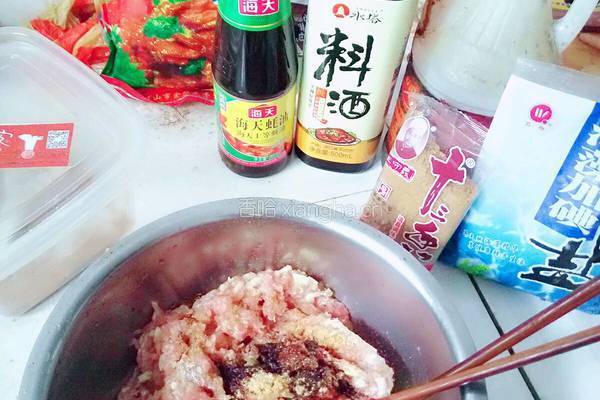 猪肉韭菜手工饺子的做法图解2