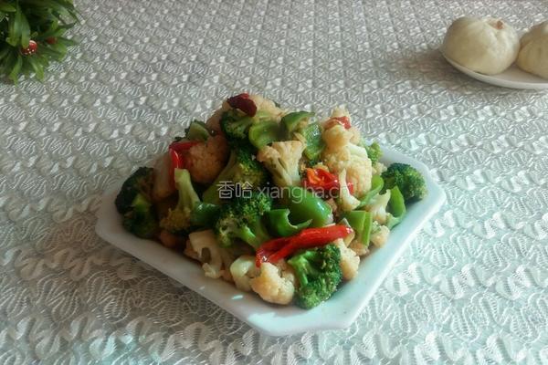 双椒炒花菜的做法图解6