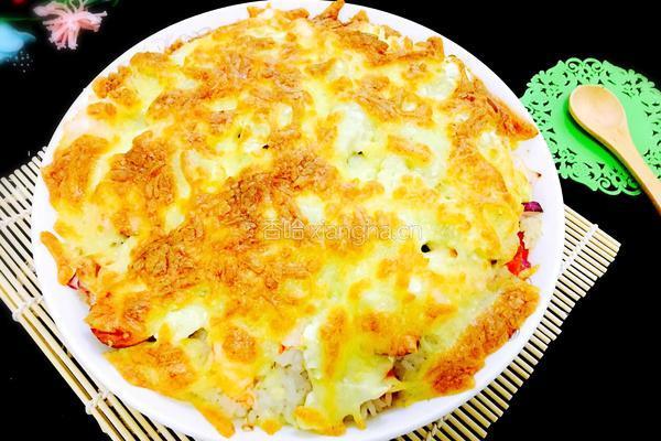 榴莲海鲜芝士焗饭的做法图解9