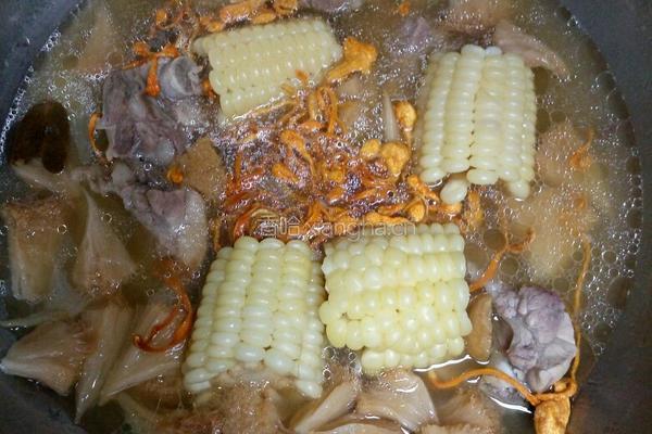排骨玉米猴头菇虫草花汤的做法图解5