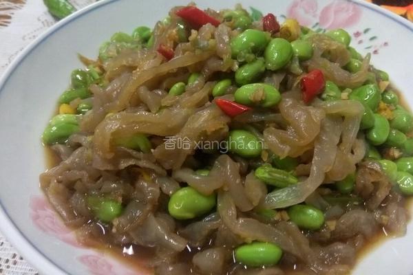 海蛰丝凉拌青黄豆的做法图解7