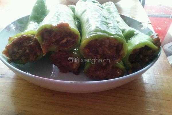 浇汤灌肉虎皮辣椒的做法图解8