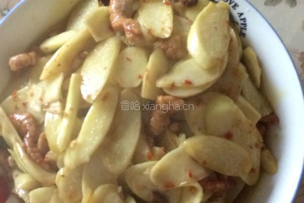 茭白炒肉的做法图解7