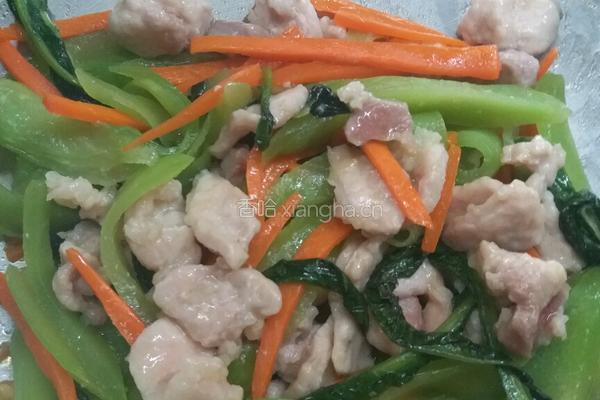 胡萝卜莴笋炒瘦肉的做法图解7
