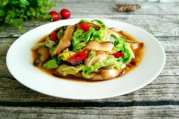香菇炒白菜叶的做法图解11