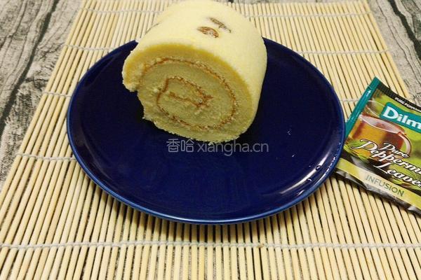 葡萄干樱桃果酱蛋糕卷~抹茶双色蛋糕卷的做法图解18