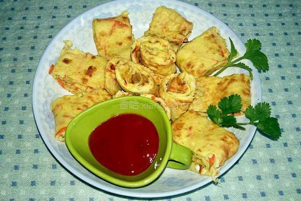 昙花胡萝卜鸡蛋饼的做法图解9
