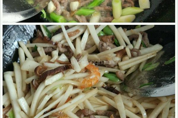 大蒜炒年糕的做法图解5