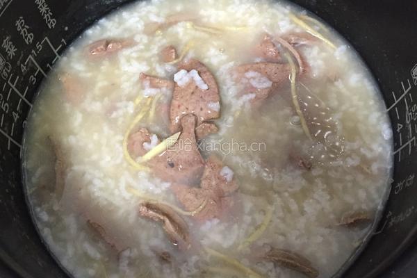 菠菜猪肝片粥的做法图解5