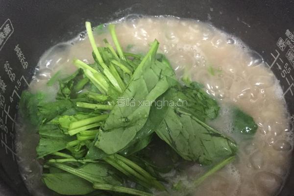 菠菜猪肝片粥的做法图解6