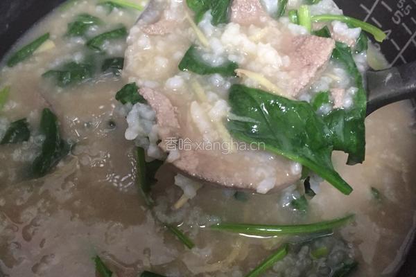菠菜猪肝片粥的做法图解7
