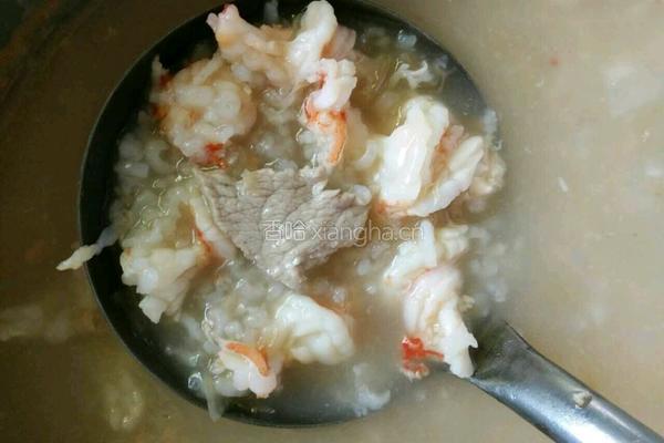 香甜贵虾瘦肉粥的做法图解3