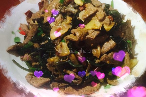 猪肝炒血皮菜的做法图解6