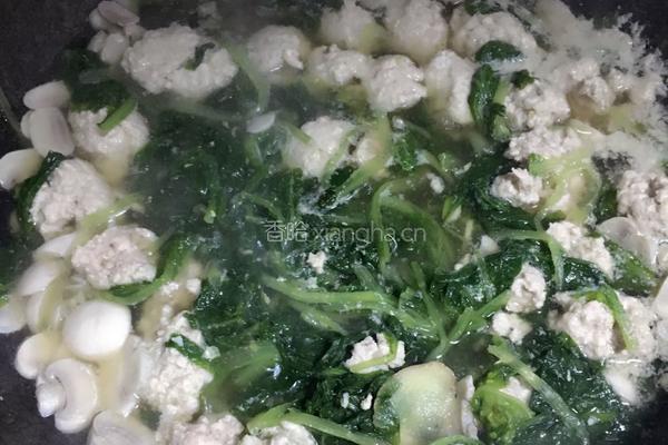 口蘑小白菜汆丸子的做法图解6