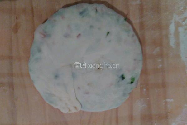 黄金葱花火腿饼的做法图解9