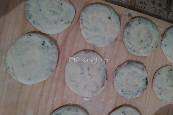 黄金葱花火腿饼的做法图解10