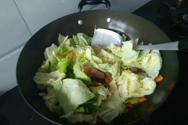 腊肉炒包菜的做法图解9