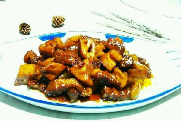红烧肉炖藕块的做法图解9