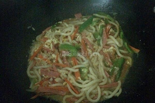 炒乌冬面的做法图解7