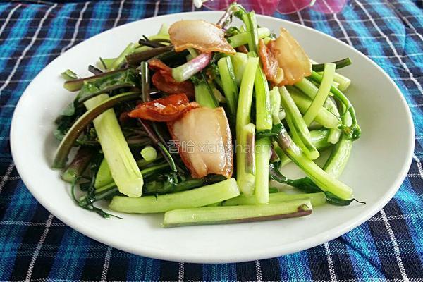 腊肉炒红菜苔的做法图解8