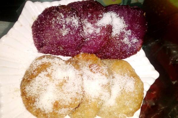 紫薯饼芋头饼的做法图解4
