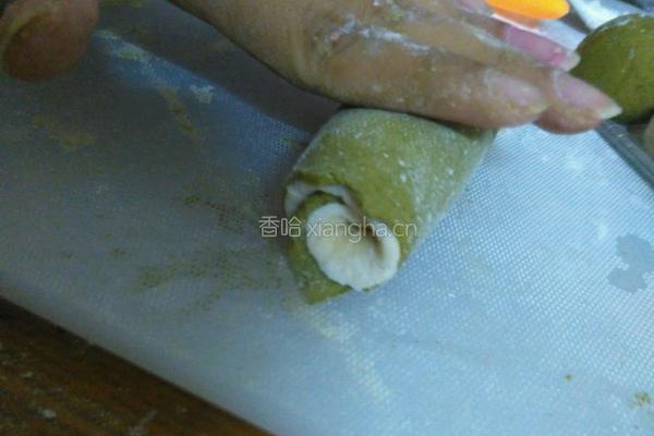 抹茶双色馒头的做法图解8