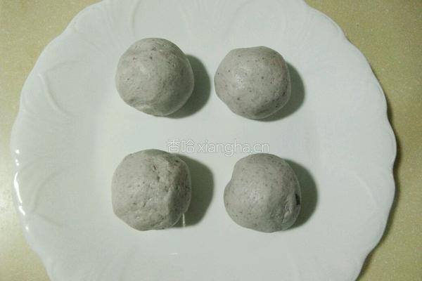 奶香紫薯馅红豆渣饼的做法图解8