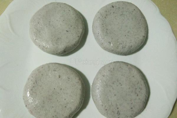 奶香紫薯馅红豆渣饼的做法图解11