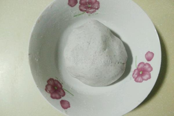 奶香紫薯馅红豆渣饼的做法图解7