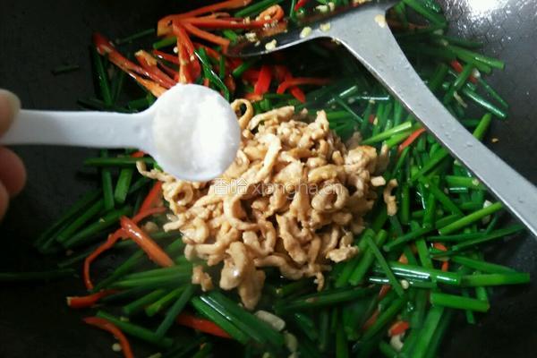 鸡丝炒韭菜苔的做法图解7