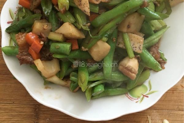肉炒龙豆的做法图解4