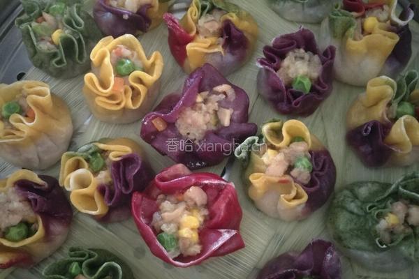 鸡肉蔬菜汁烧麦的做法图解11