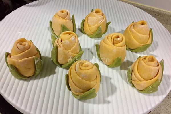 南瓜玫瑰花卷的做法图解9