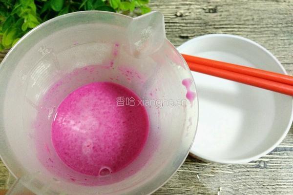 玫瑰花馒头(红心火龙果汁)的做法图解6