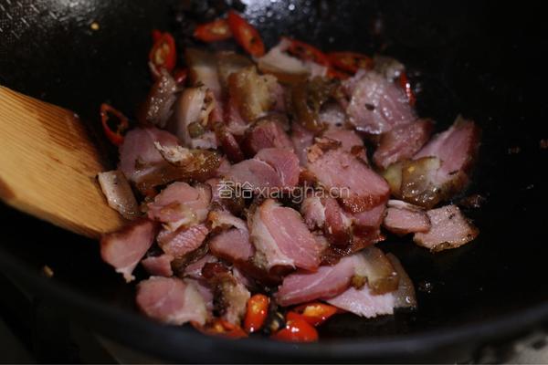 萝卜干炒腊肉的做法图解7