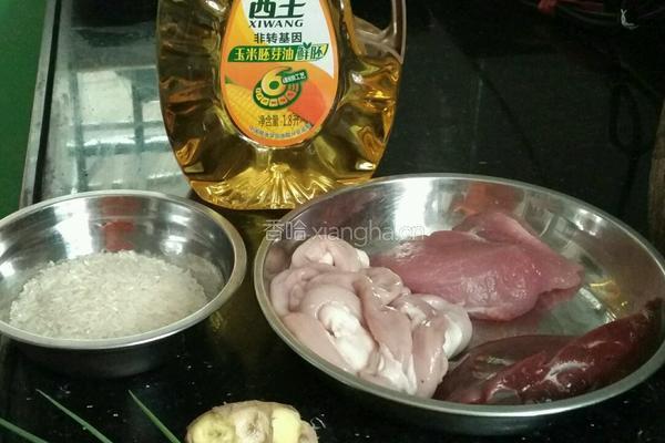 猪肝瘦肉生肠粥的做法图解2