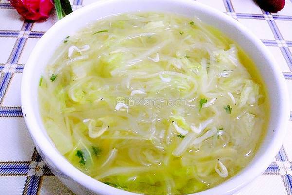 虾米白菜粉丝素汤的做法图解12