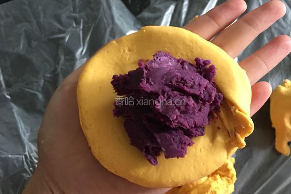 南瓜紫薯饼的做法图解9