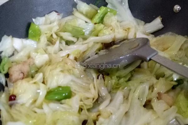包菜炒肉的做法图解5