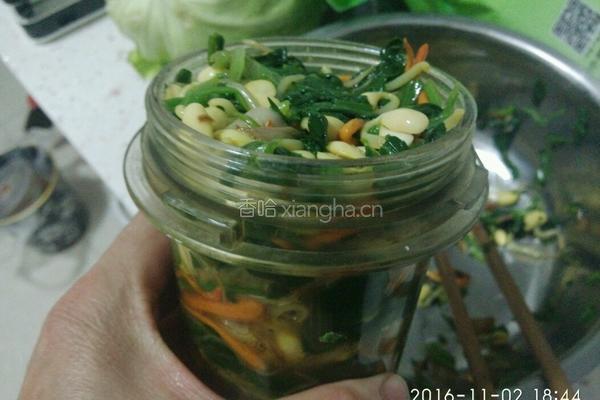 凉拌菠菜黄豆芽的做法图解14