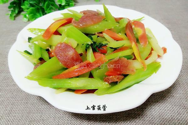 一见倾心（西芹炒香肠）的做法图解9