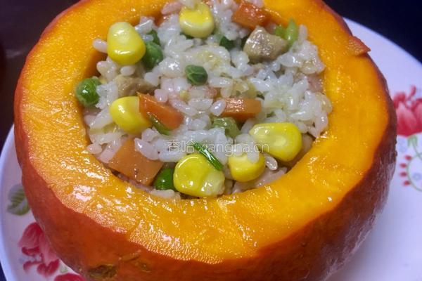 鸡肉米饭南瓜盅的做法图解5