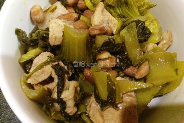 花生酸菜闷五花肉的做法图解4