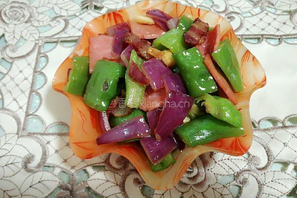 腊肉火腿炒菜椒的做法图解9
