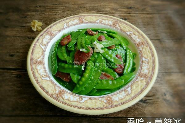 腊肠炒荷兰豆的做法图解7